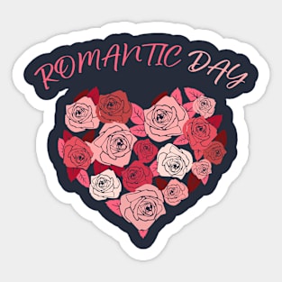 Romantic day of pink flowers Sticker